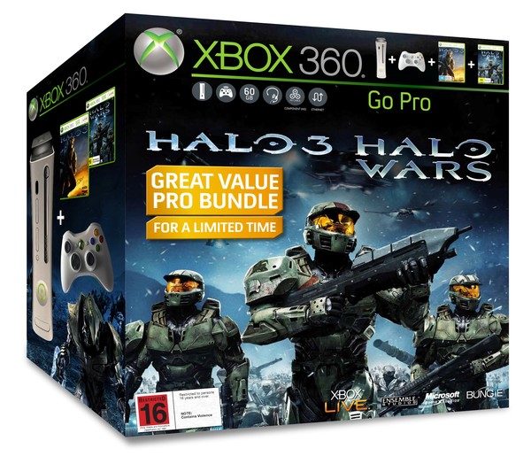Xbox 360 Pro console bundled with Halo 3 and Halo Wars for a limited time